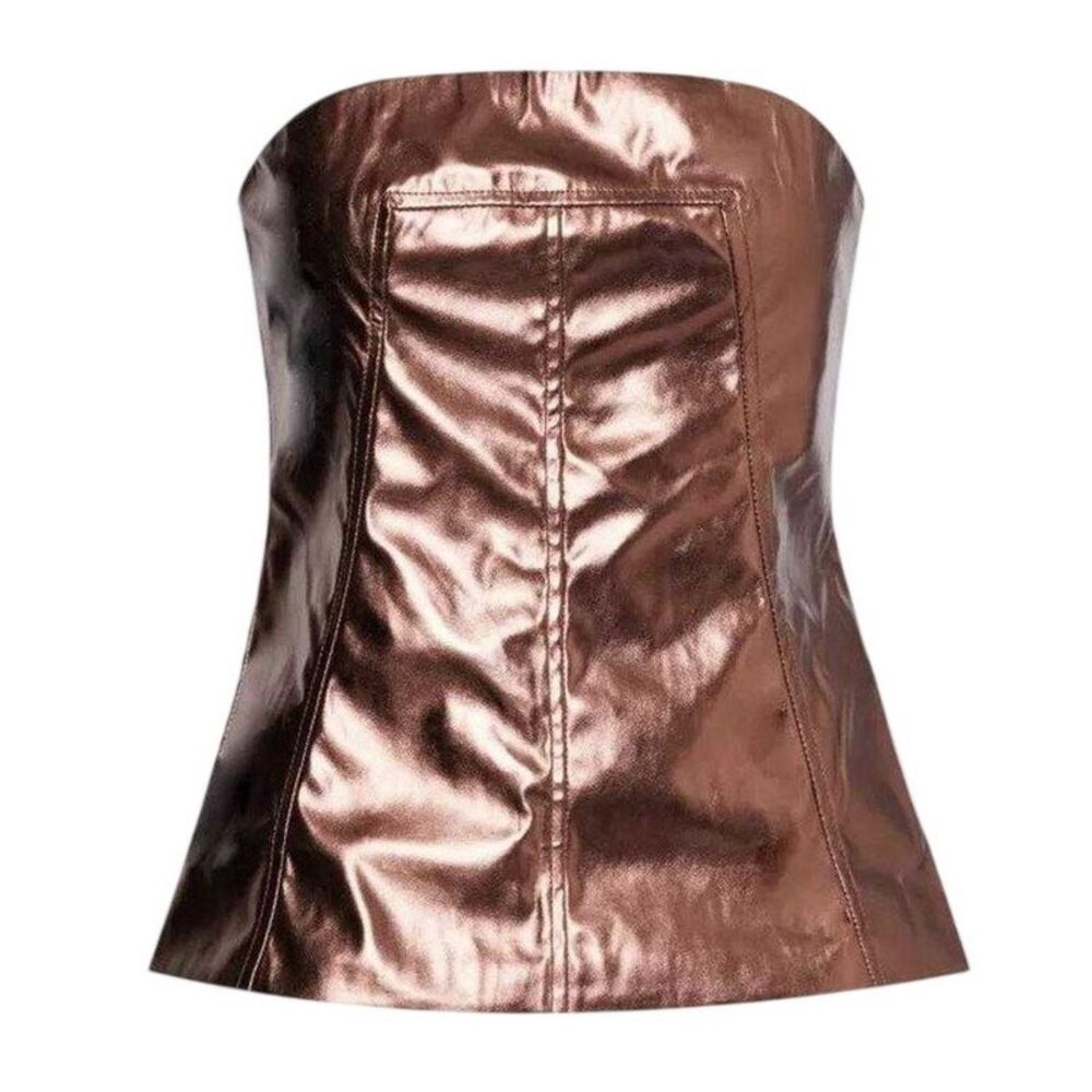 AmyLynn Womens/Ladies Johanna Metallic Tube Top / Brown